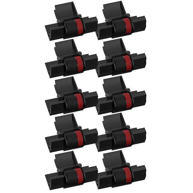 BIGGER Compatible Calculator Ink Ribbon Replacement for IR-40T CP13 MP-12D PR42 Used with Casio HR-100TM HR-150TM HR-170RC, Sharp EL-1750V EL-1801V, Individually Sealed, Black/Red, 10 Pack - Image 1
